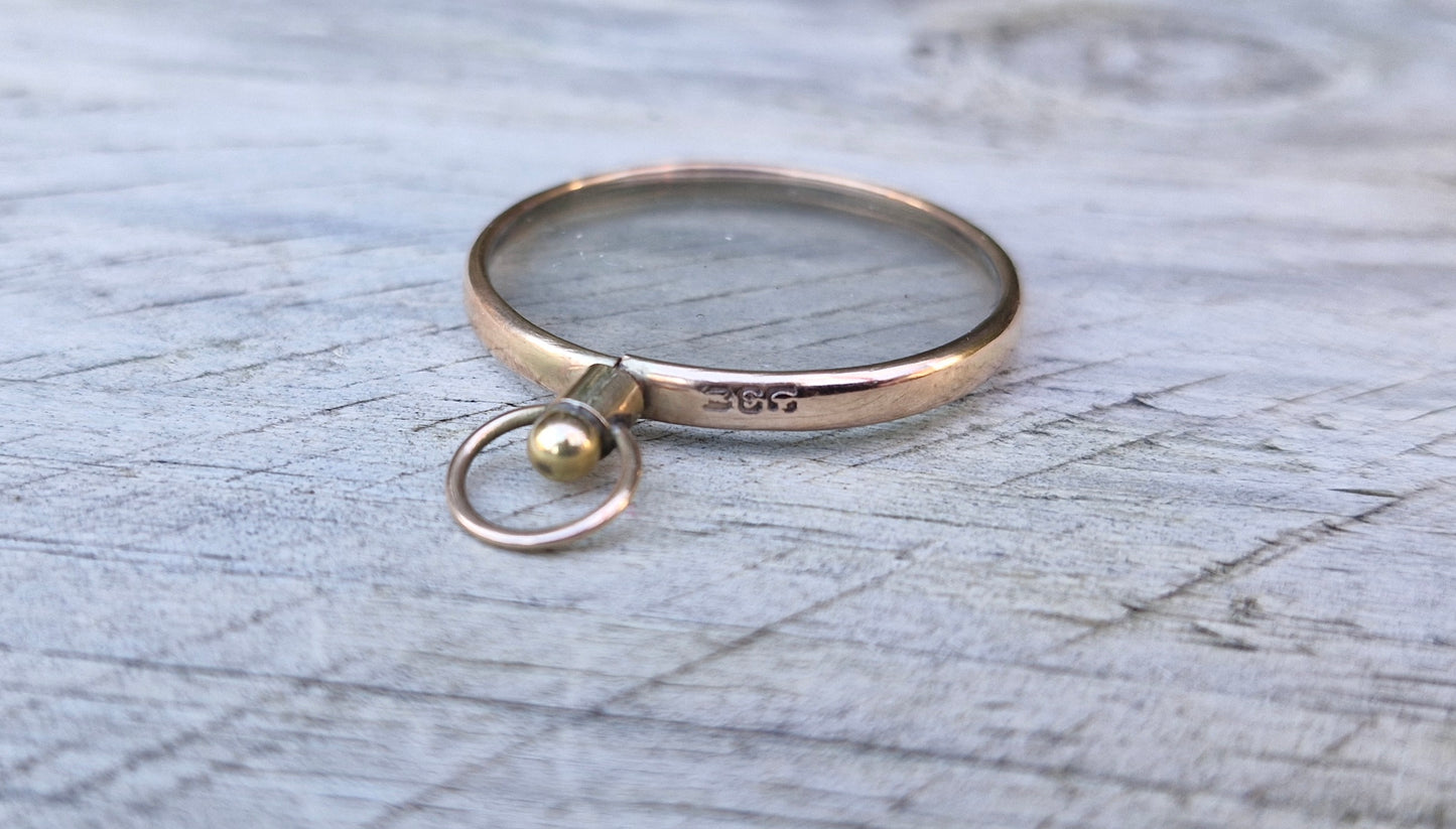 Large Antique Double Sided Glass Photo Memento Pendant, 9ct Gold