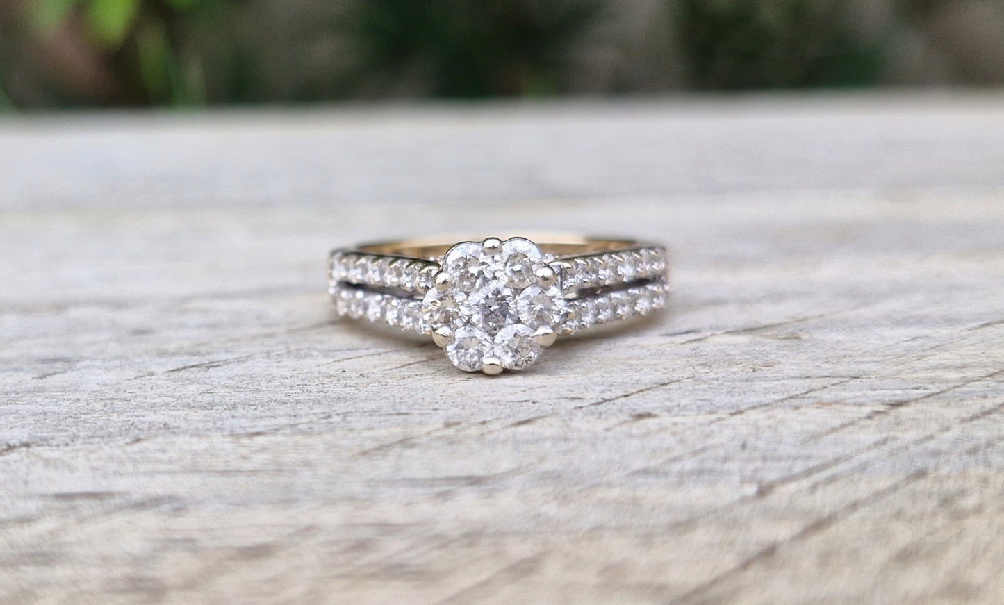 10ct Gold Diamond Ring - Size M