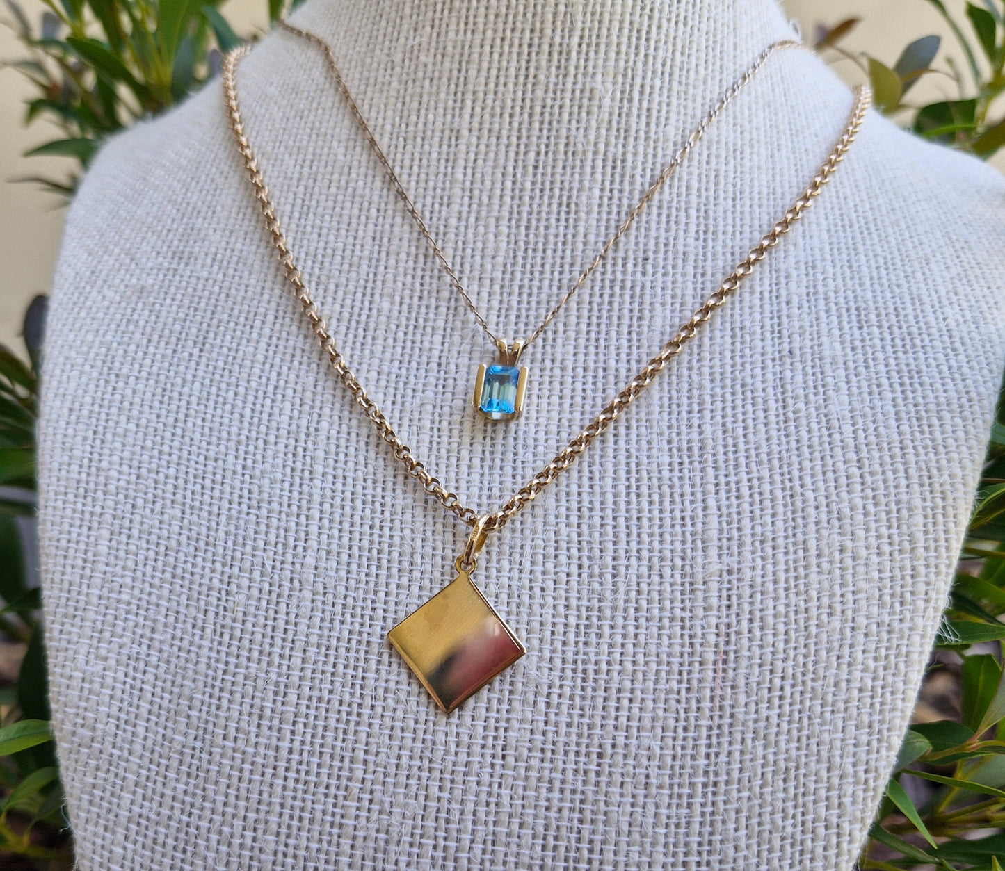 Modern 9ct Gold Square Pendant - Ready for Engraving *Priced at Scrap*