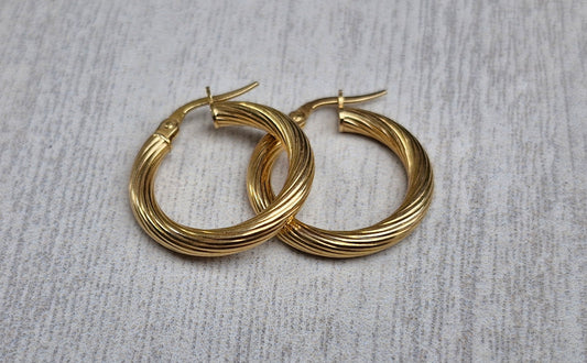 9ct Yellow Gold Creole Hoop Earrings
