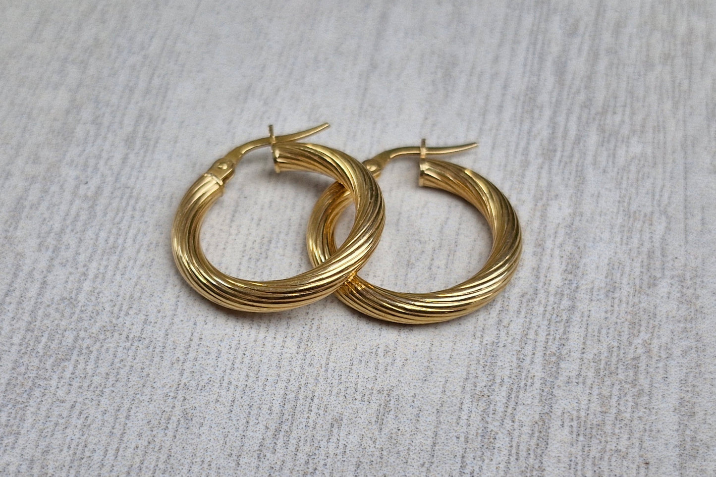 9ct Yellow Gold Creole Hoop Earrings