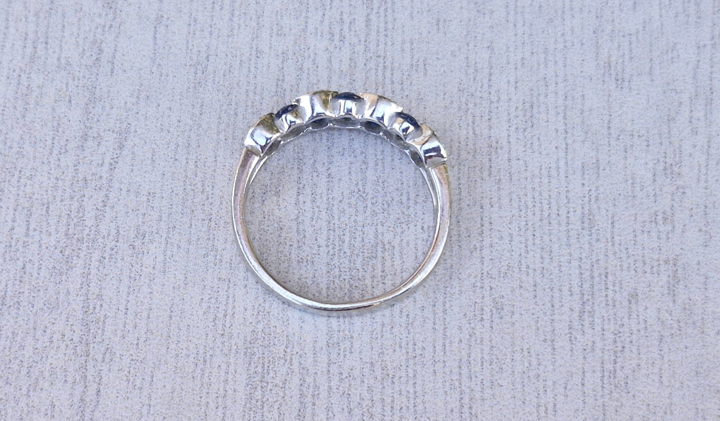 10ct White Gold, Michael Hill Jewellers, Sapphire & Diamond Band