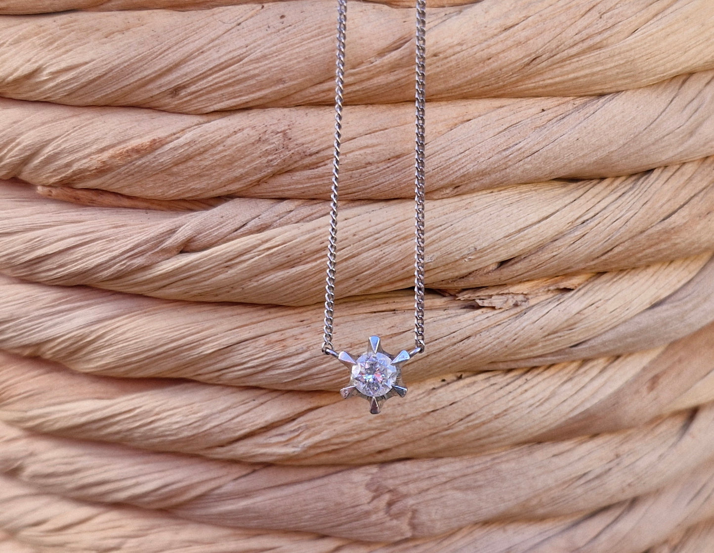 Platinum and 0.20ct Diamond Necklace - 41cms