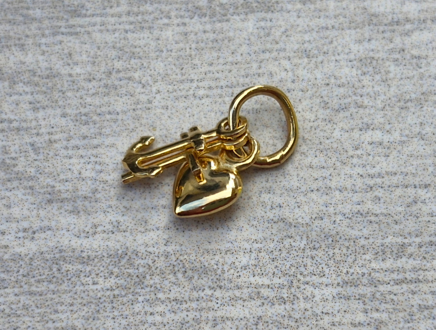 9ct Gold Dolphin & Faith, Hope, Charity - Charm for Bracelet