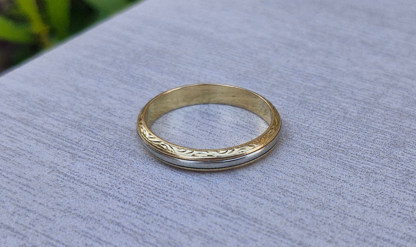 18ct Two-tone Gold Eternity Band - Size O *Scrap Price*