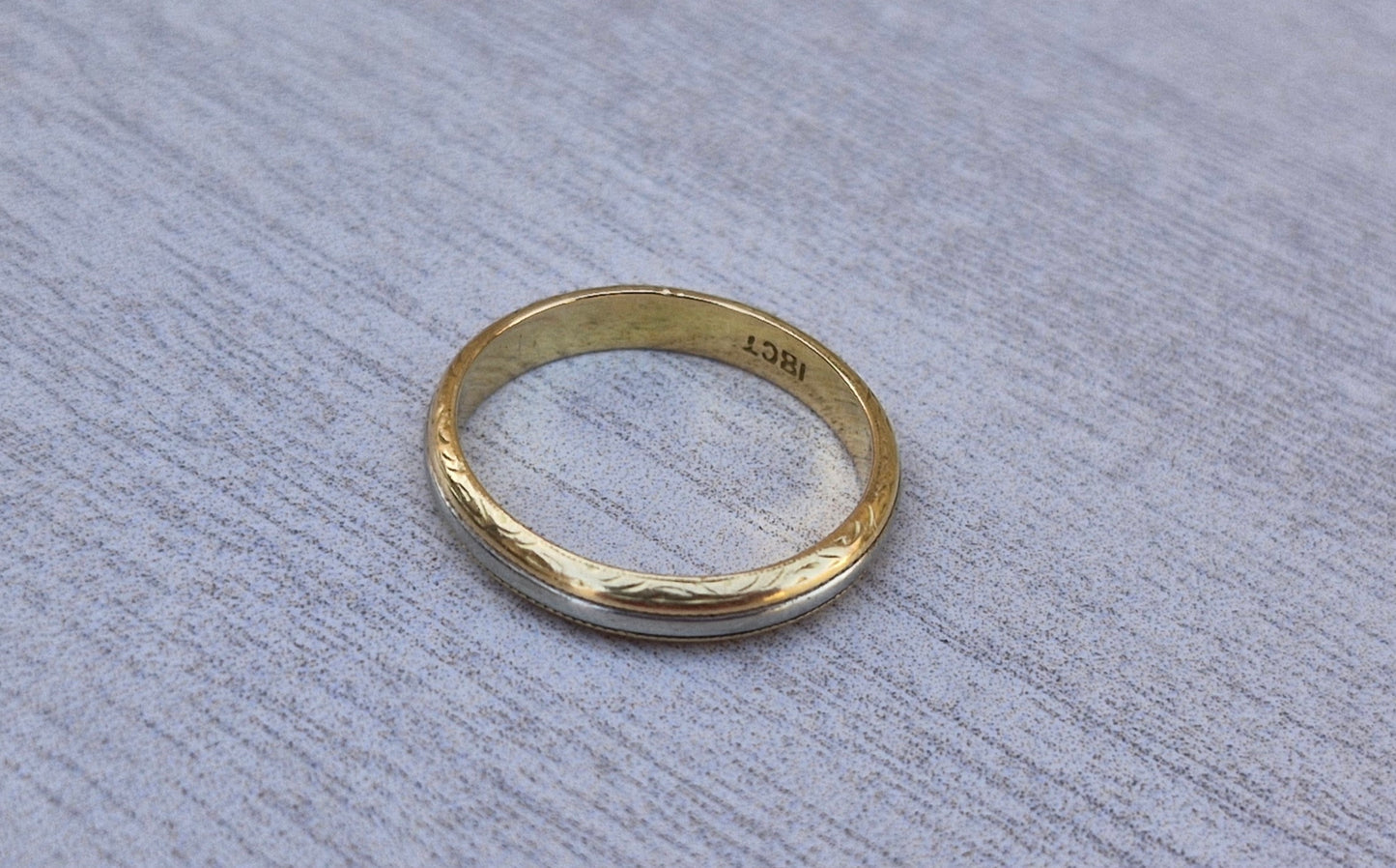 18ct Two-tone Gold Eternity Band - Size O *Scrap Price*