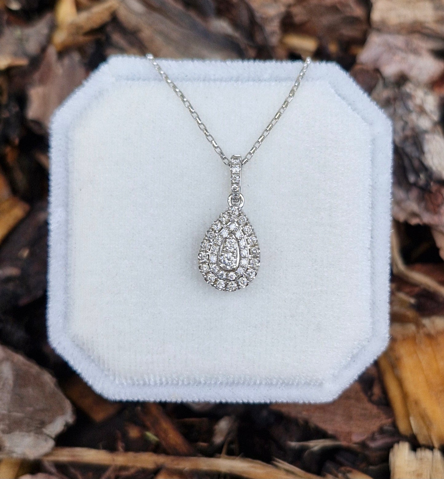 10ct White Gold Diamond Necklace - 50cms - Michael Hill Jewellers