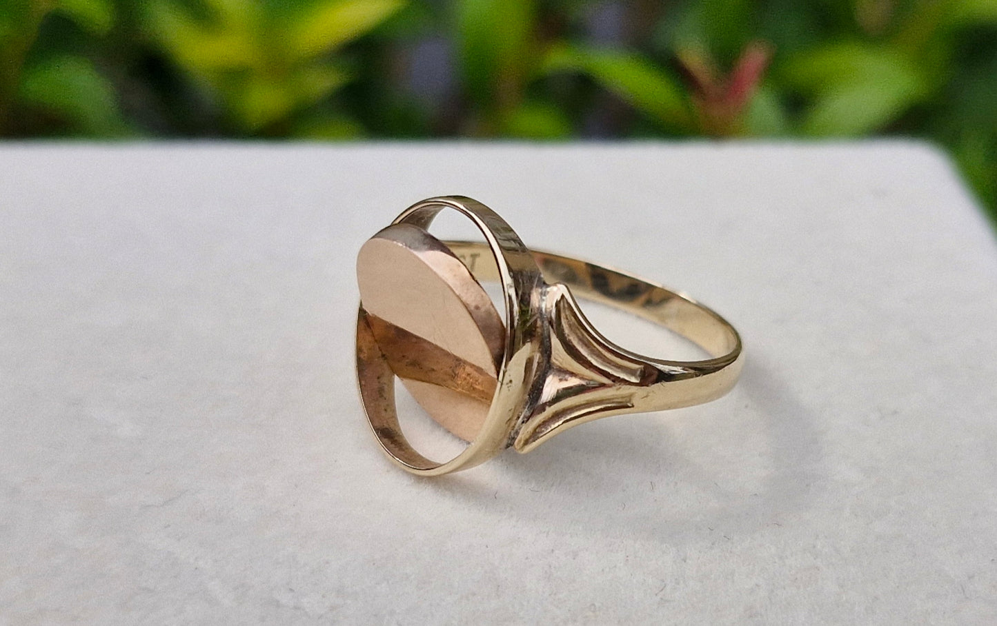 9ct Gold Rare Secret Flip Enamel Freemason Ring - Size S