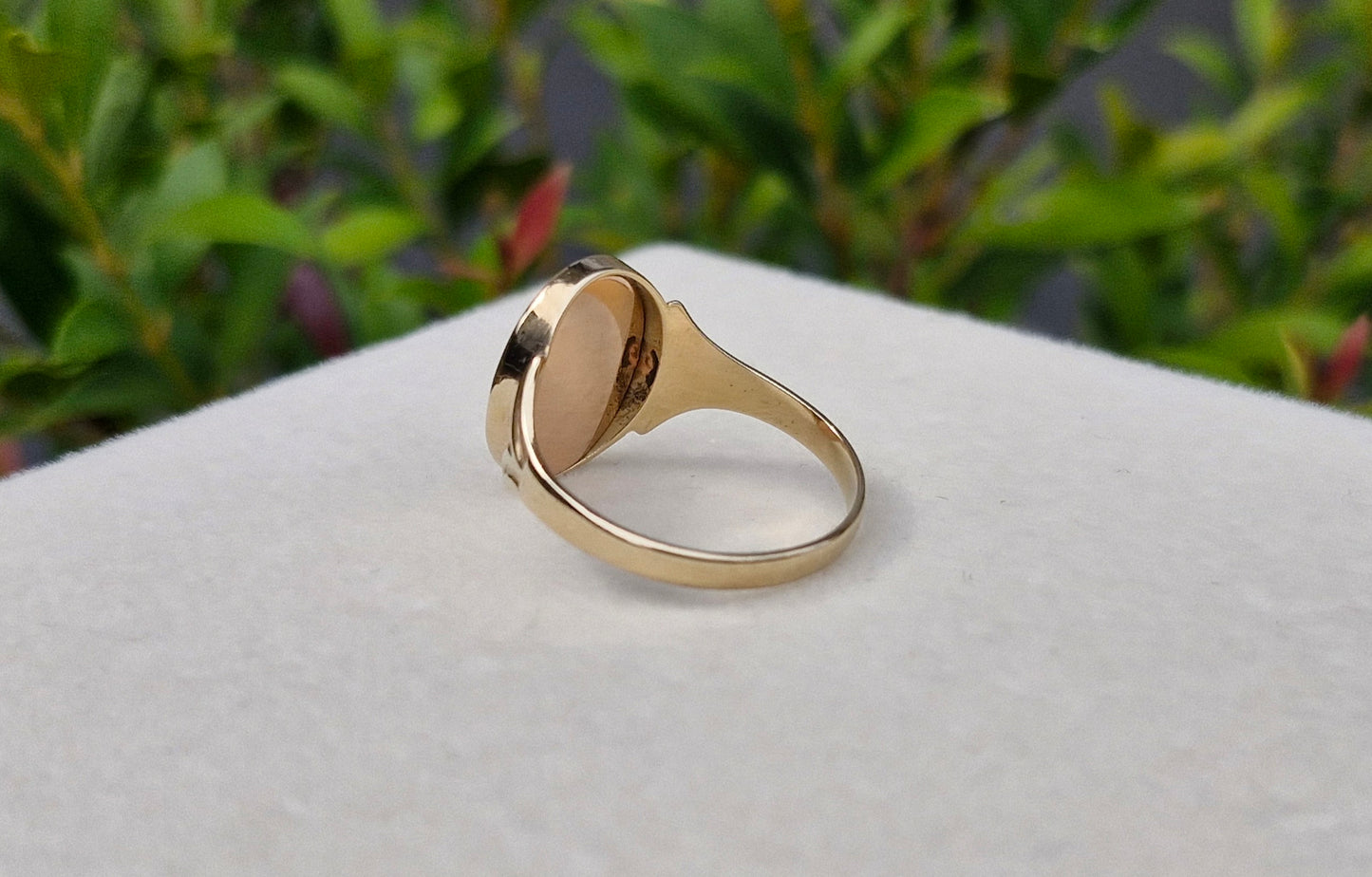 9ct Gold Rare Secret Flip Enamel Freemason Ring - Size S