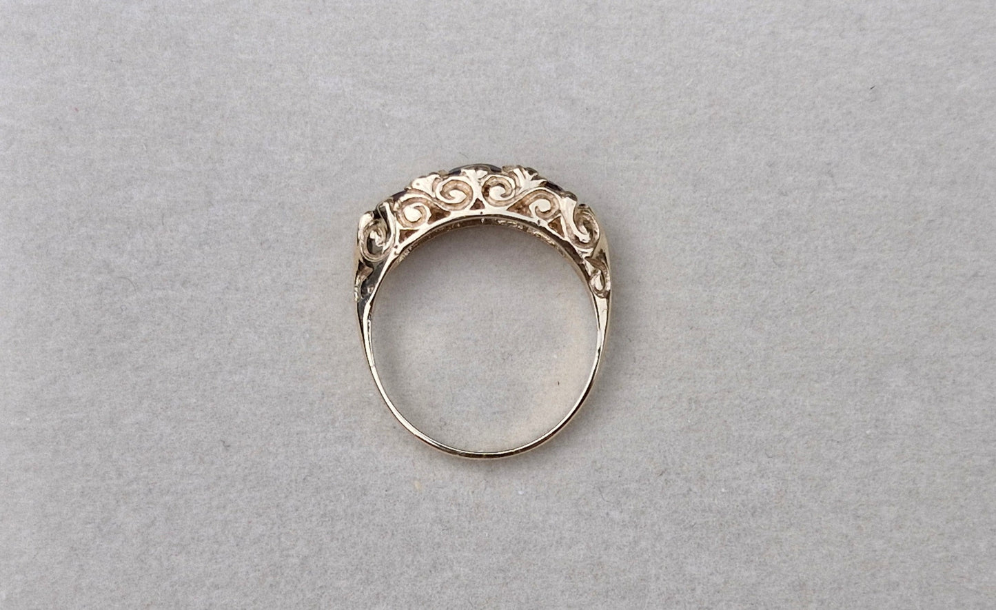 Garnet and Diamond Vintage Ring, 9ct Gold - Size N 1/2