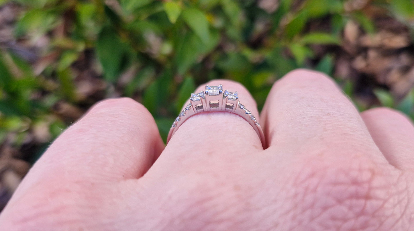 0.50ct Trilogy Diamond Ring in 10ct White Gold - Size P