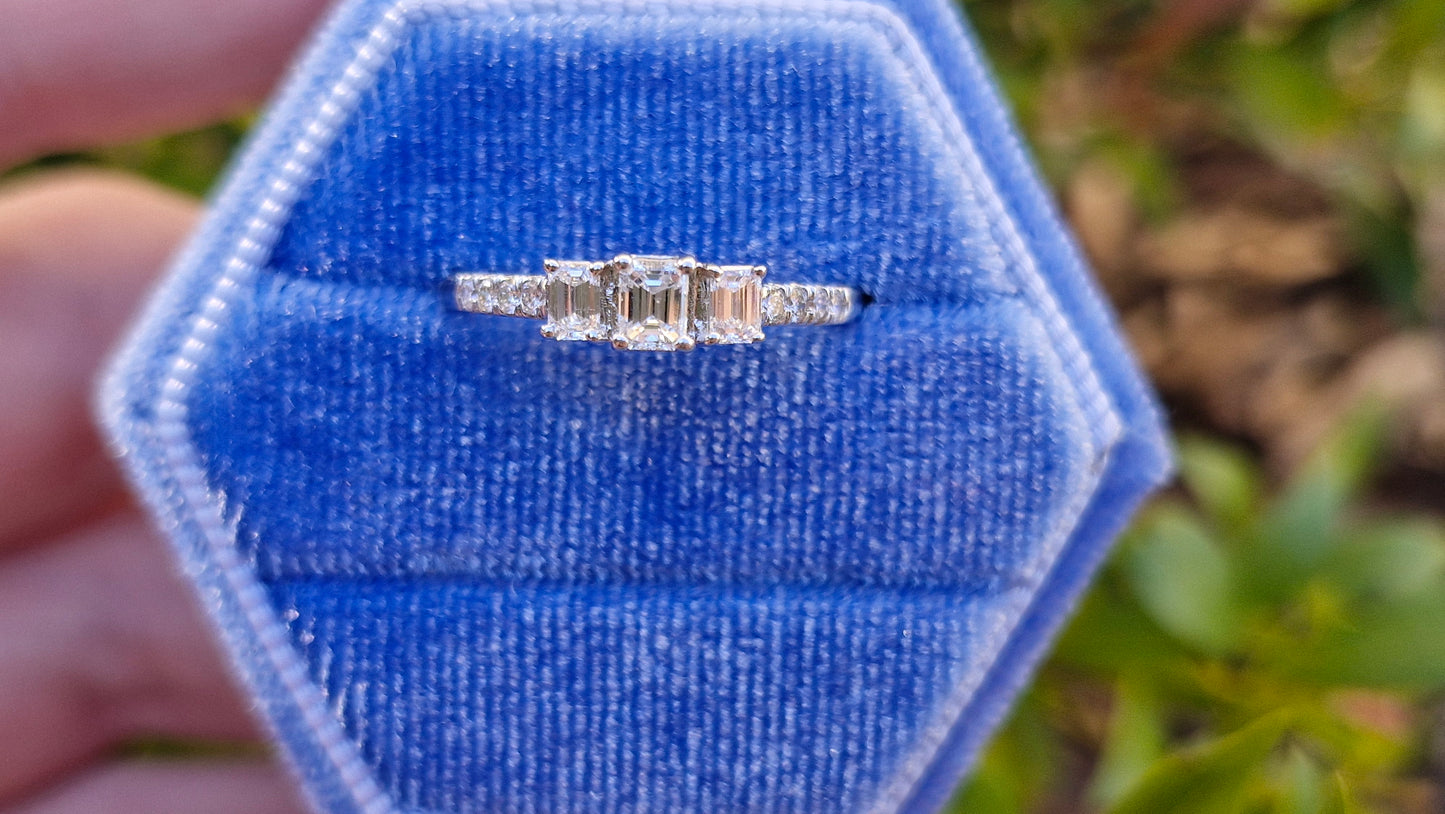 0.50ct Trilogy Diamond Ring in 10ct White Gold - Size P