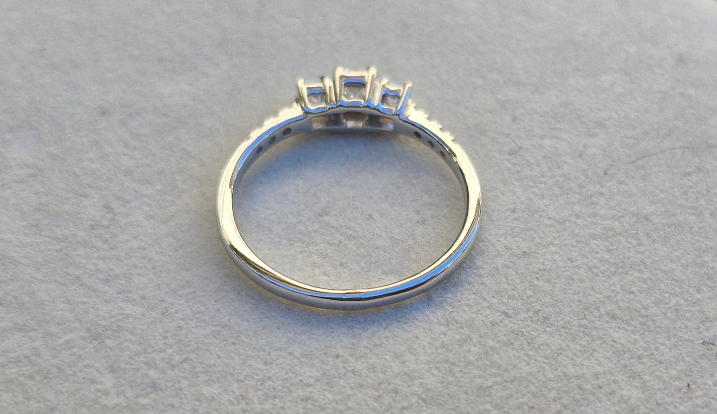 0.50ct Trilogy Diamond Ring in 10ct White Gold - Size P