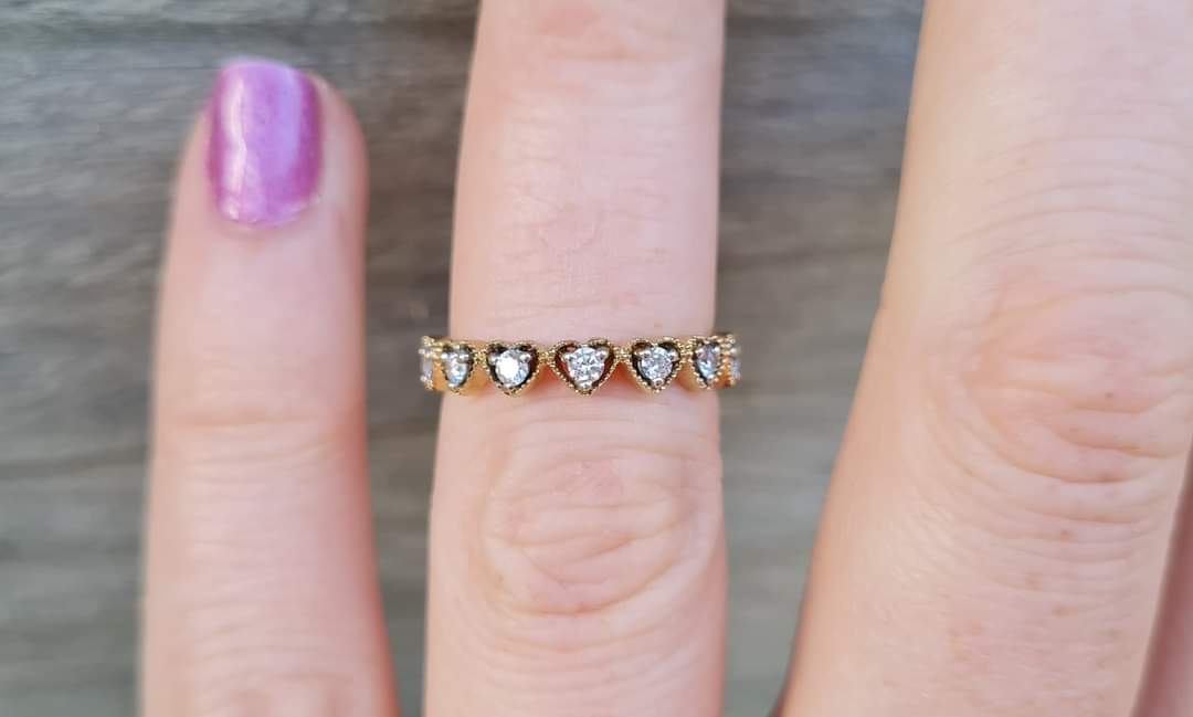 Half Hoop Eternity Ring, 9ct Gold 0.20ct Luminesce Diamonds, $799 RRP - Size K 1/2