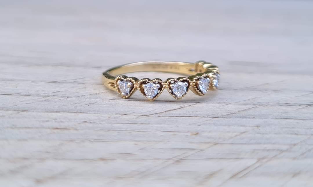 Half Hoop Eternity Ring, 9ct Gold 0.20ct Luminesce Diamonds, $799 RRP - Size K 1/2
