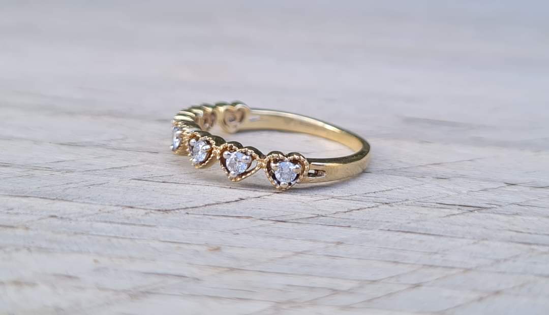 Half Hoop Eternity Ring, 9ct Gold 0.20ct Luminesce Diamonds, $799 RRP - Size K 1/2