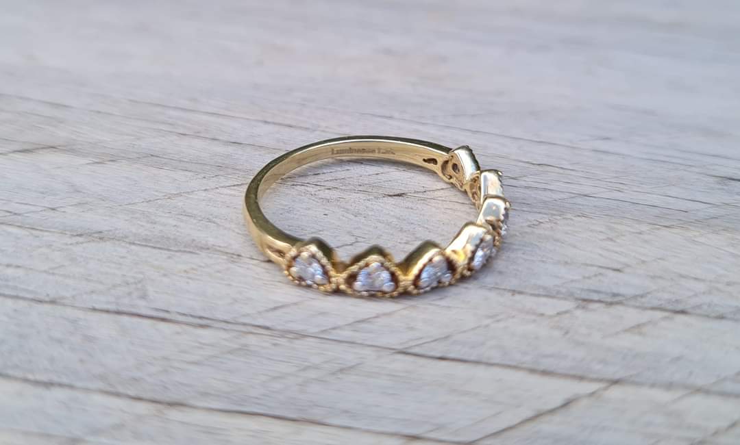 Half Hoop Eternity Ring, 9ct Gold 0.20ct Luminesce Diamonds, $799 RRP - Size K 1/2