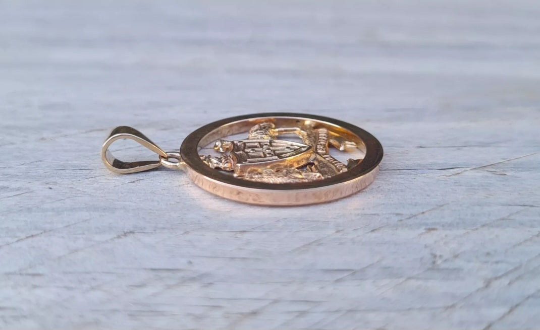 Highly Collectible Antique Willis & Sons, 9ct Rosy Gold Australiana Emblem Pendant