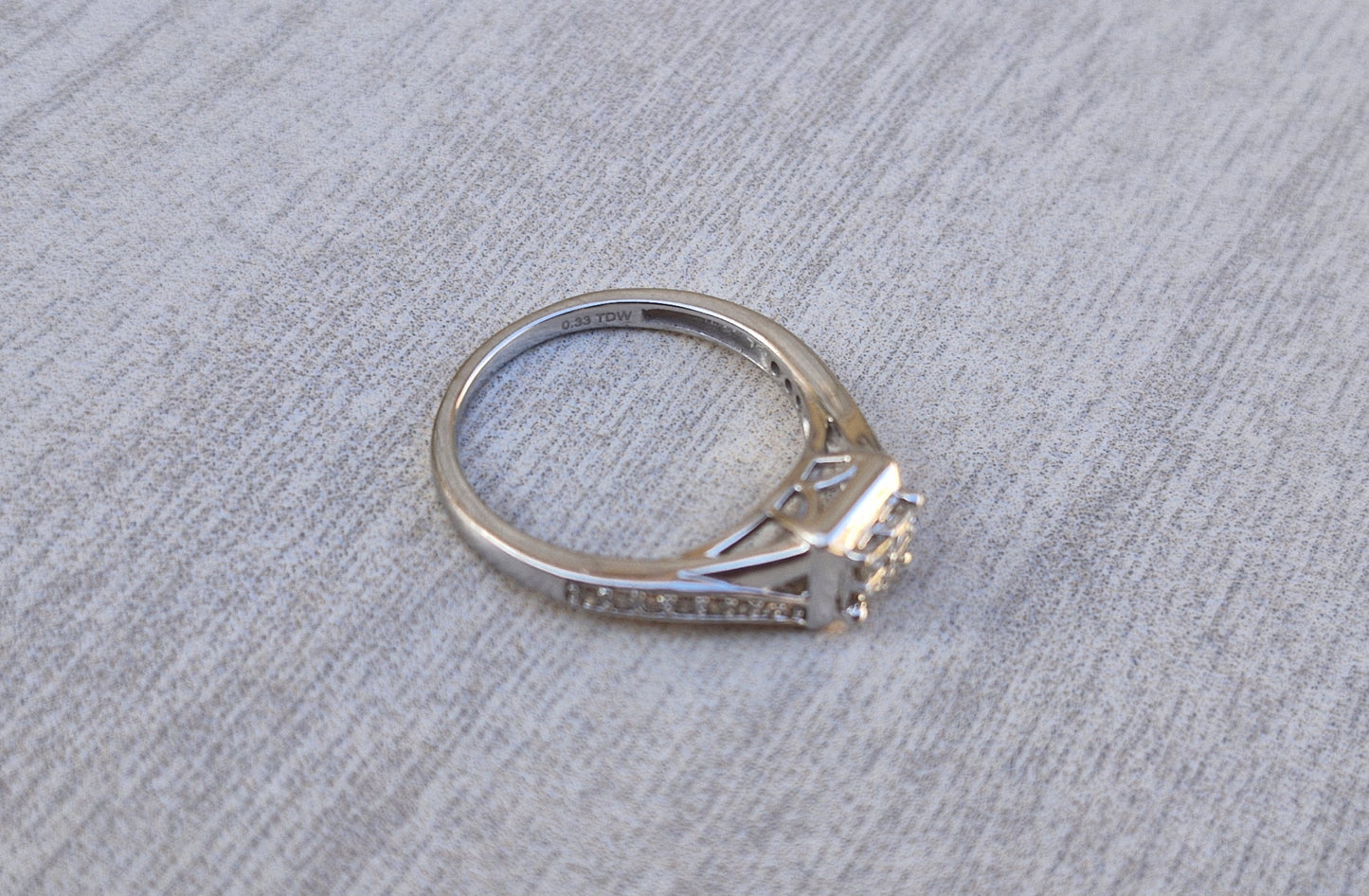 10ct White Gold Ring with 0.33cts Diamonds, Michael Hill Jewellers  - Size O 1/2