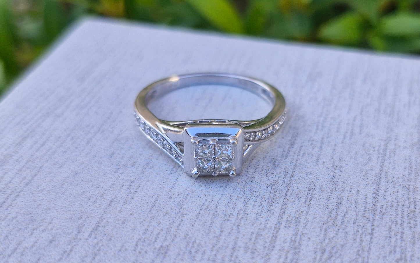 10ct White Gold Ring with 0.33cts Diamonds, Michael Hill Jewellers  - Size O 1/2