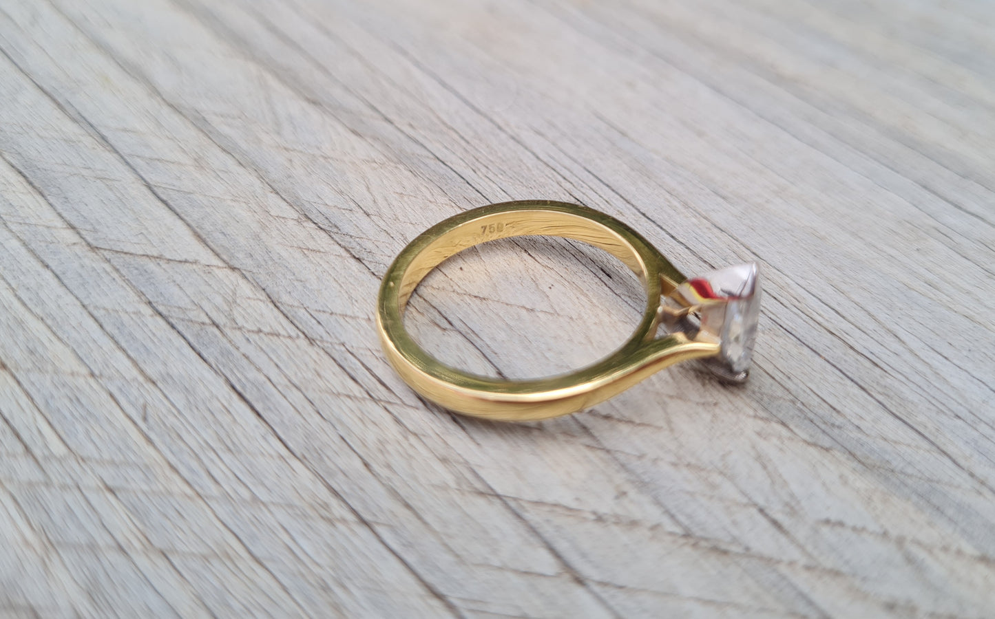 Valuation $10,990 - 1.02ct Marquise Diamond Ring, 18ct Gold - Size M 1/2