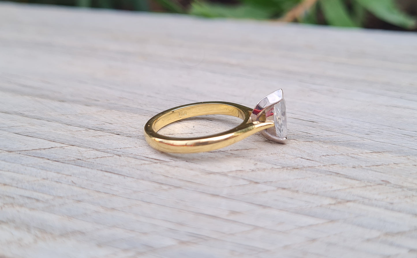 Valuation $10,990 - 1.02ct Marquise Diamond Ring, 18ct Gold - Size M 1/2