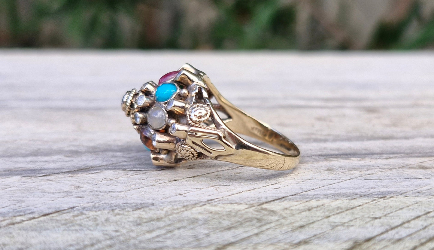 10ct Gold Vintage Thai Harem Ring - Size O 1/2