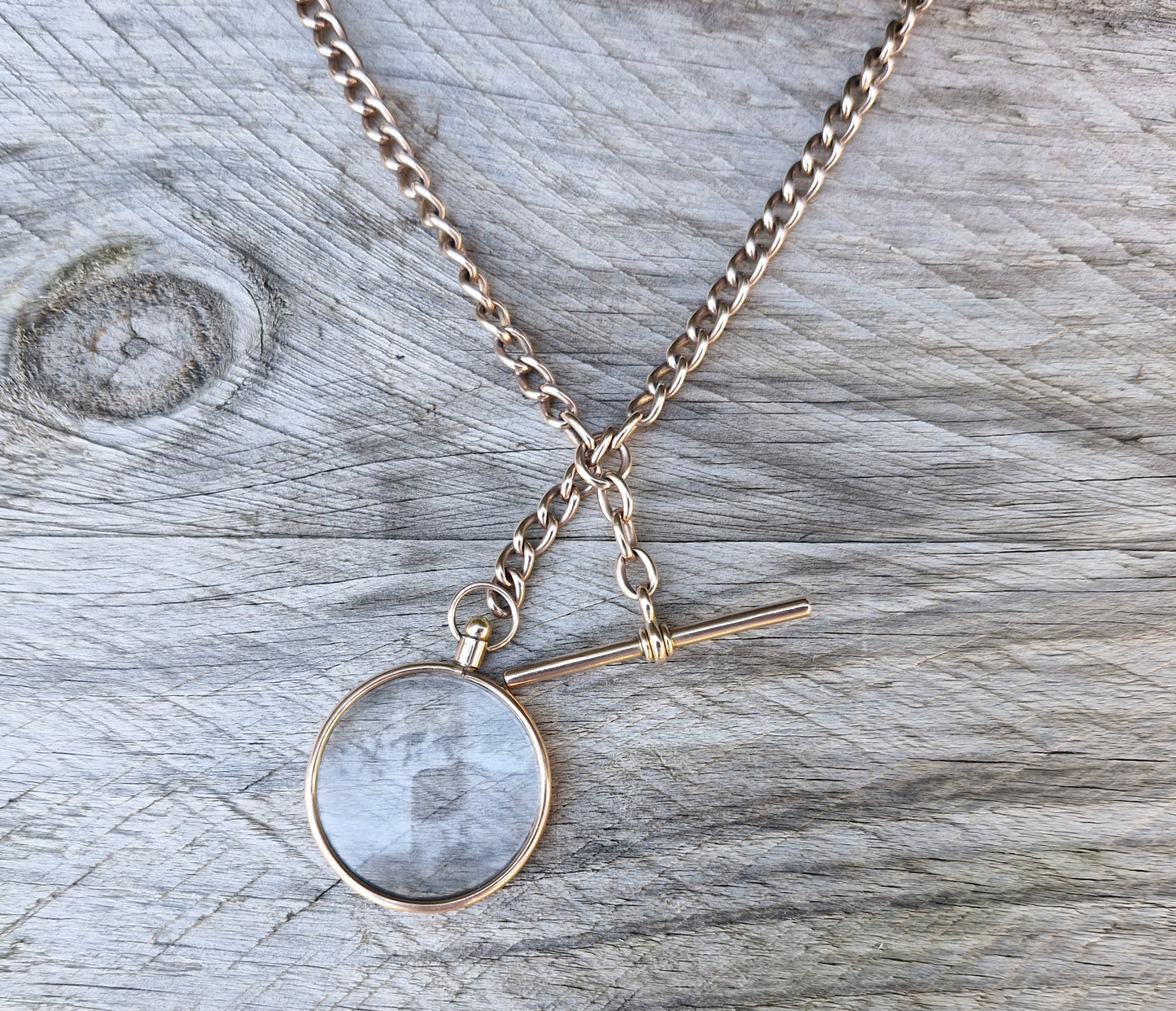 Antique Double Sided Glass Photo Memento Pendant, 9ct Gold
