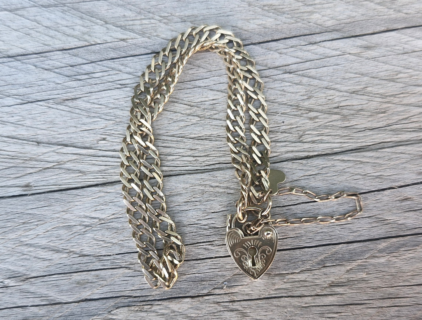 Double Curb Vintage 9ct Gold Bracelet