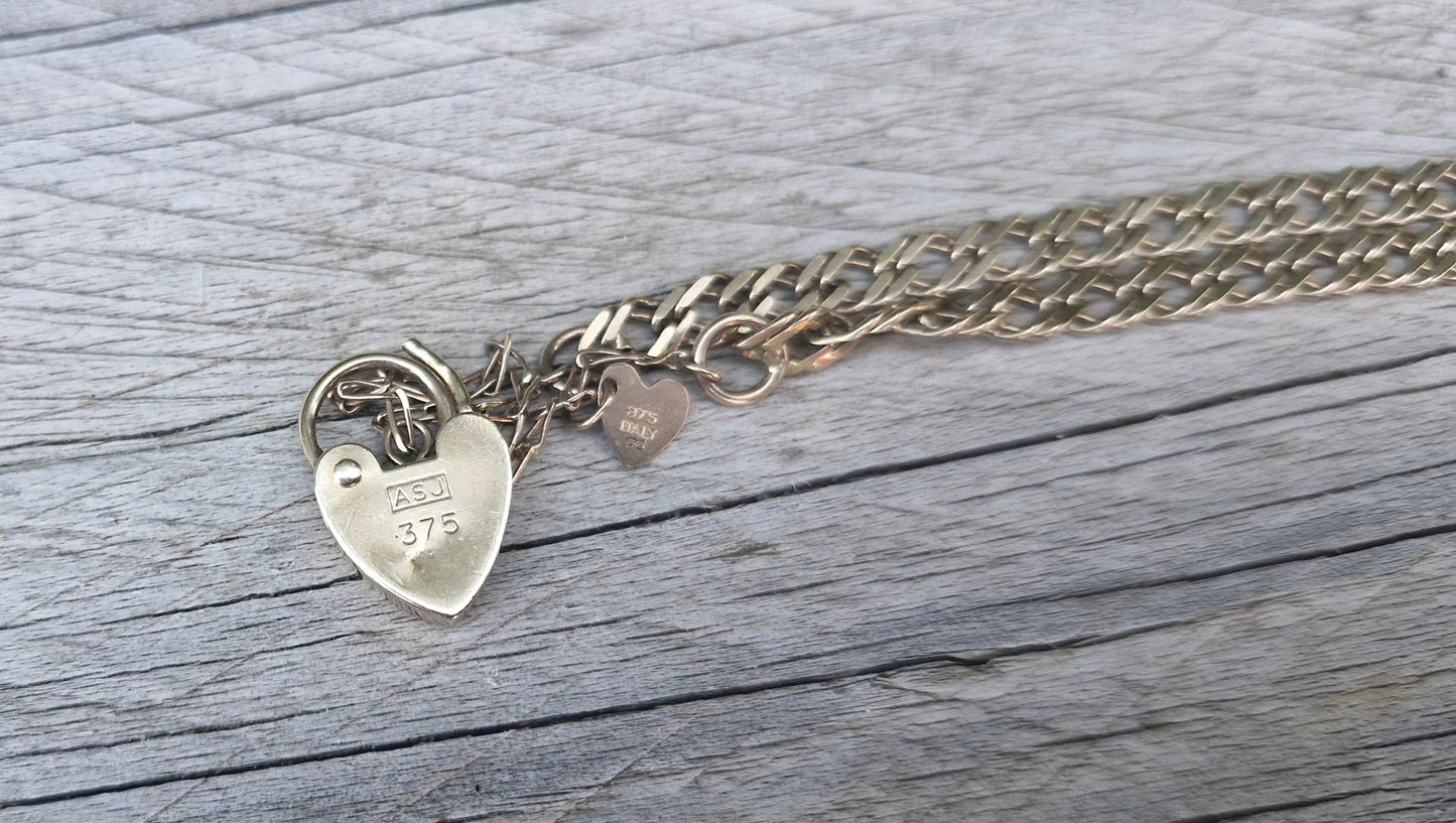 Double Curb Vintage 9ct Gold Bracelet