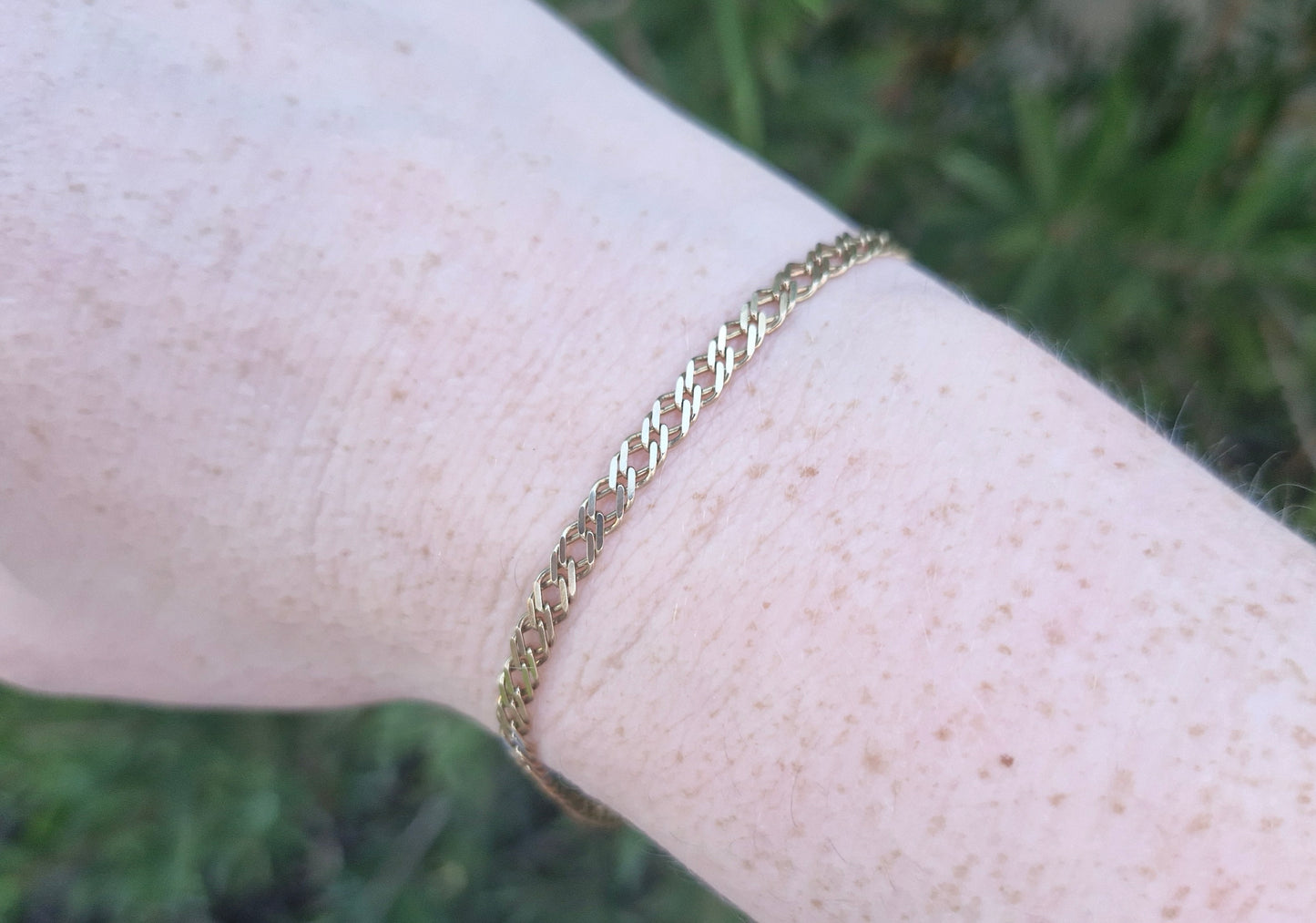 Double Curb Vintage 9ct Gold Bracelet