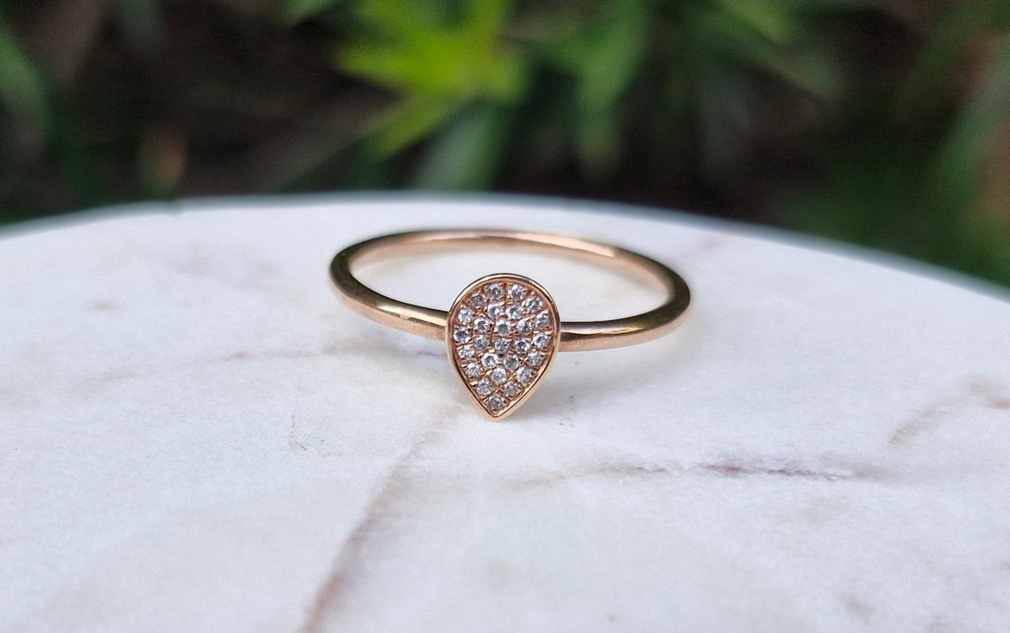 9ct Rose Gold Diamond Ring - Size N 1/2 - *Scrap Price*