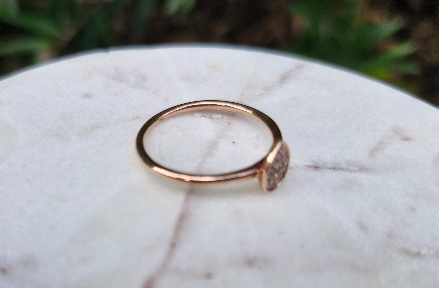 9ct Rose Gold Diamond Ring - Size N 1/2 - *Scrap Price*