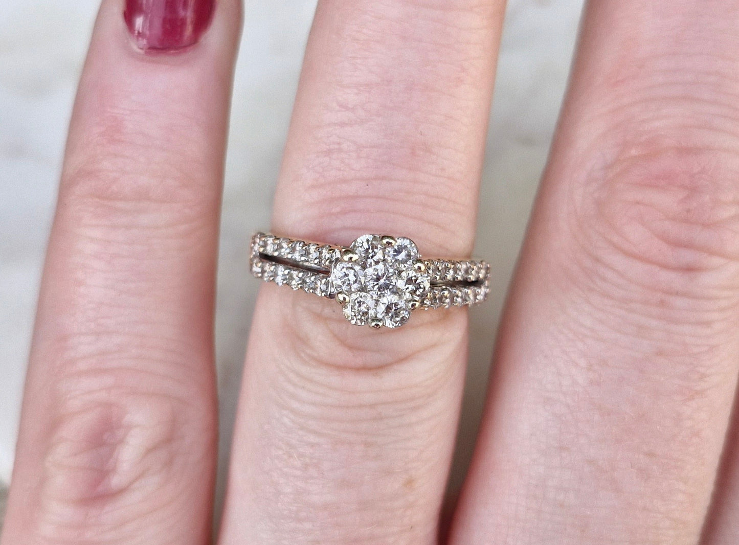 10ct Gold Diamond Ring - Size M