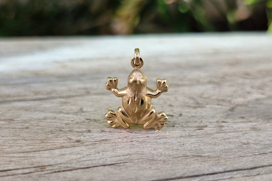 9ct Yellow Gold Frog Pendant or Charm