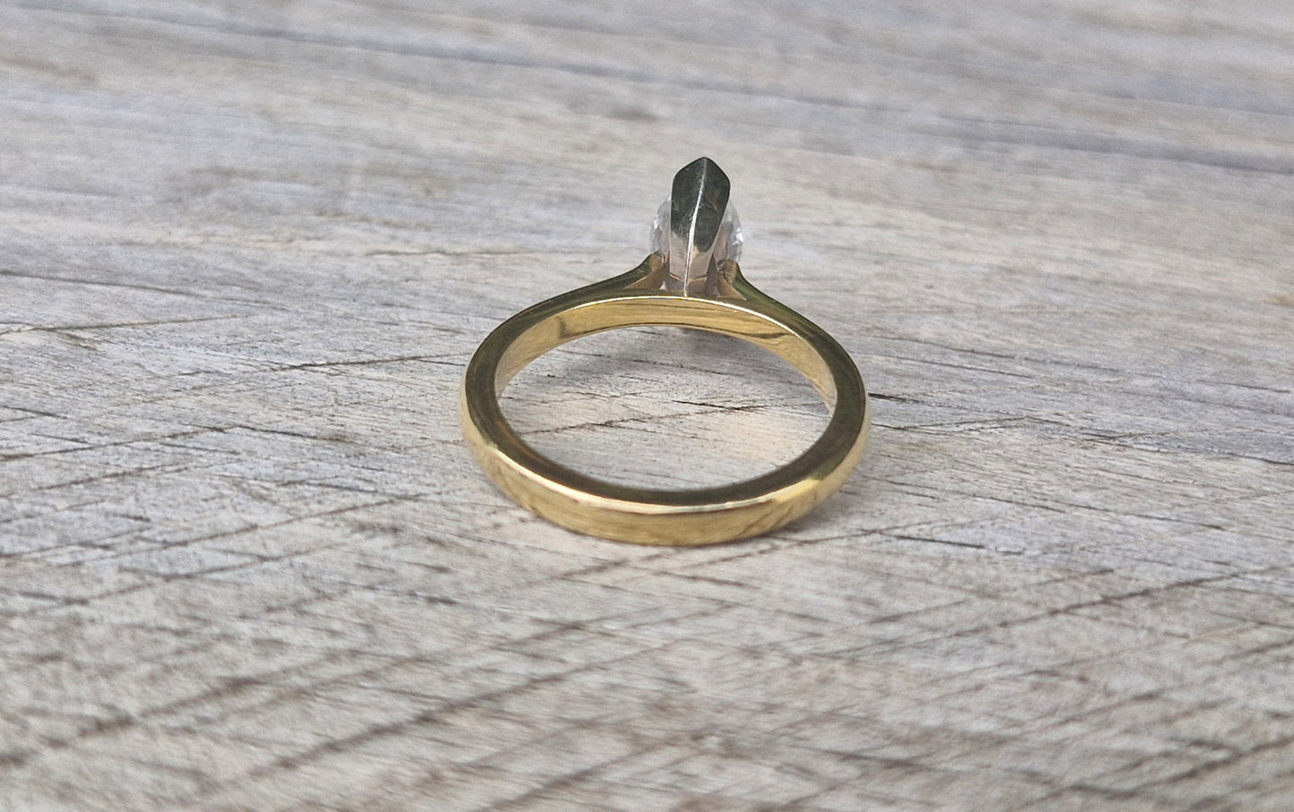 Valuation $10,990 - 1.02ct Marquise Diamond Ring, 18ct Gold - Size M 1/2