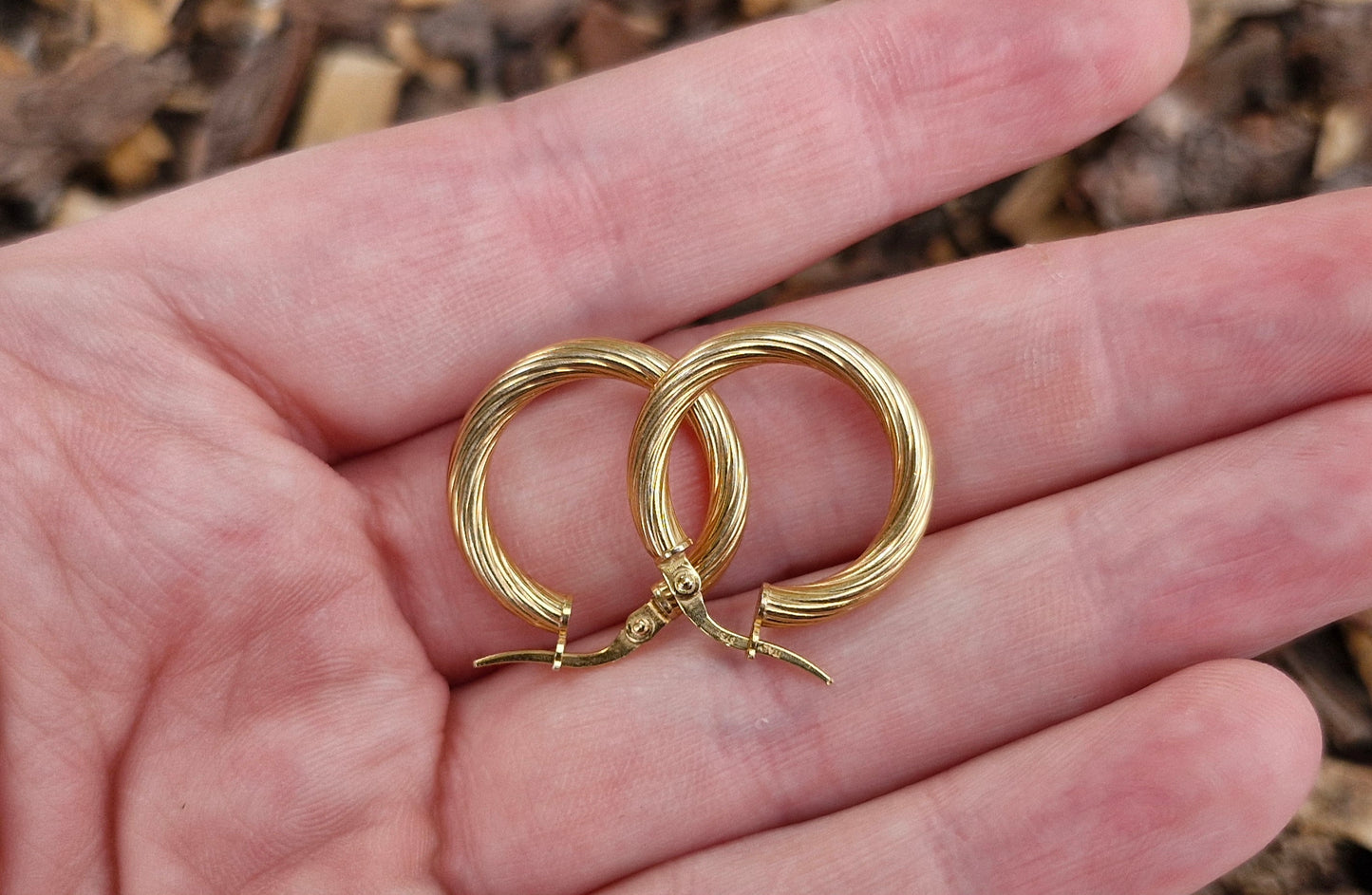 9ct Yellow Gold Creole Hoop Earrings