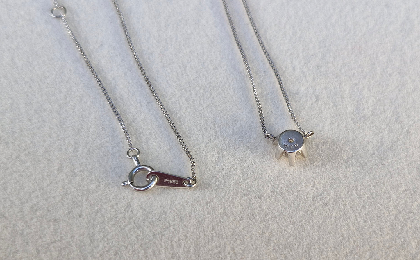 Platinum and 0.20ct Diamond Necklace - 41cms