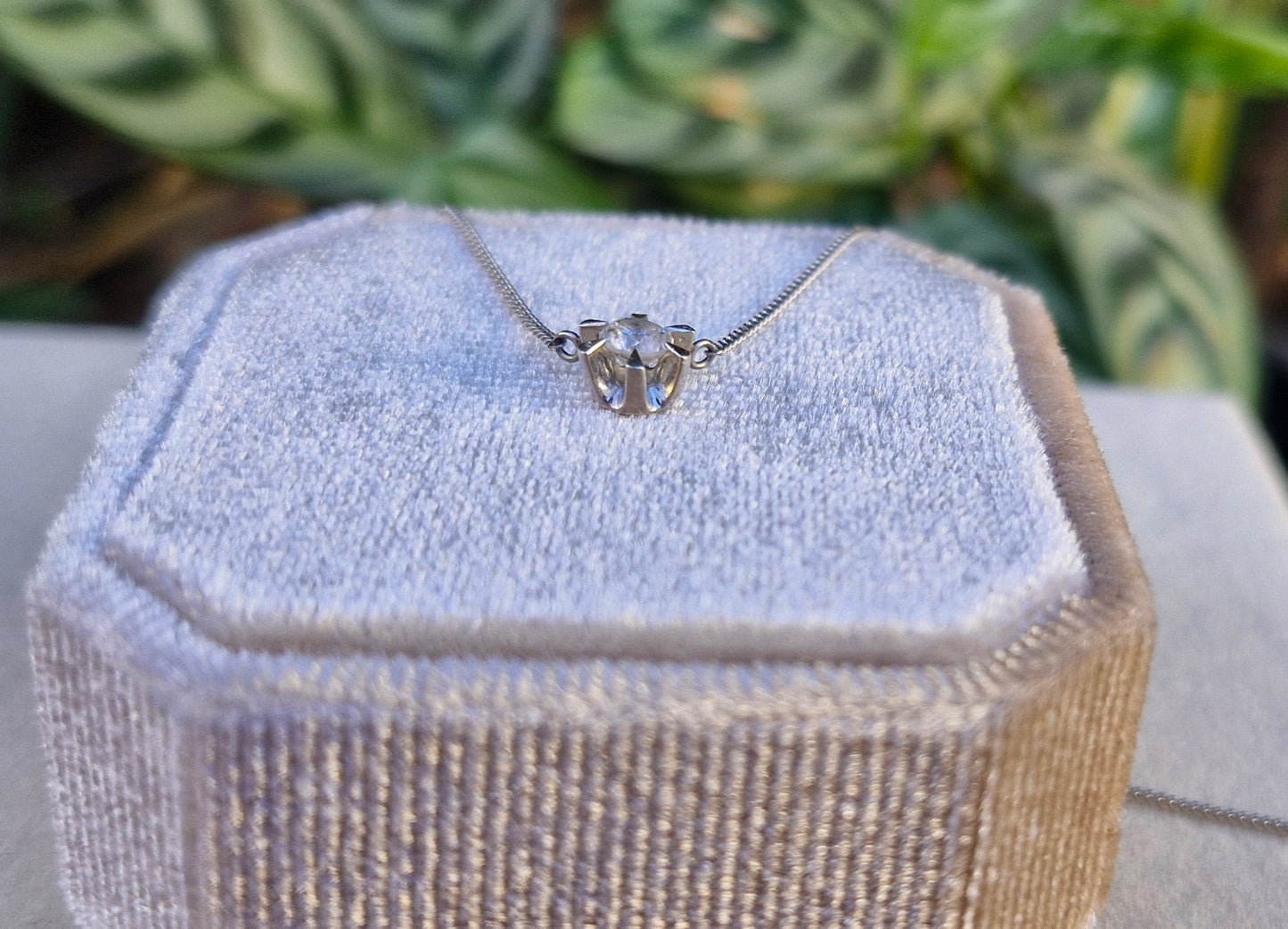 Platinum and 0.20ct Diamond Necklace - 41cms