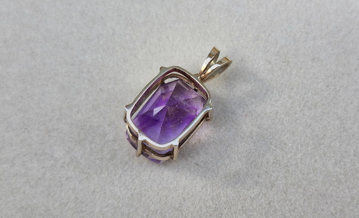 Natural Amethyst Pendant in 9ct Yellow Gold