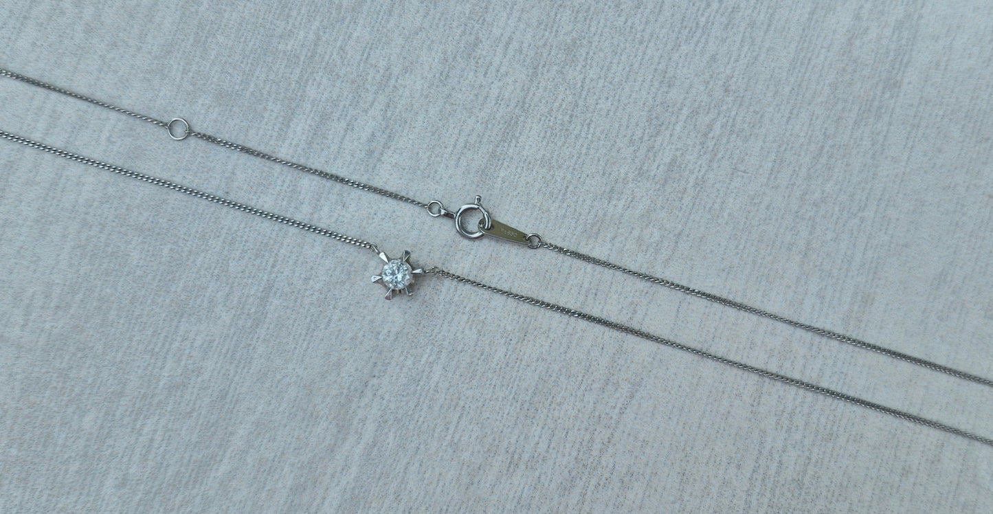 Platinum and 0.20ct Diamond Necklace - 41cms