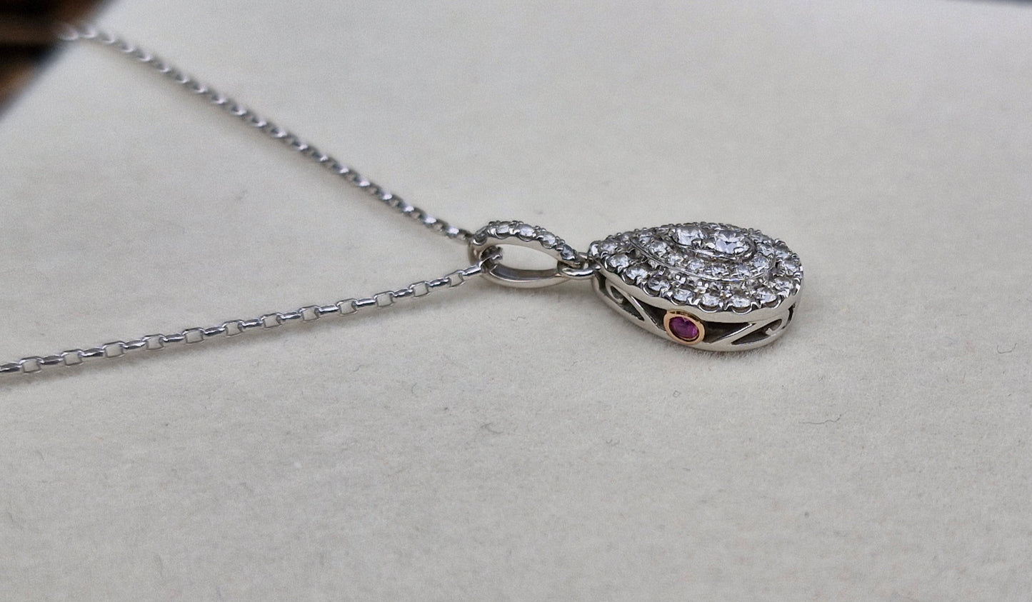 10ct White Gold Diamond Necklace - 50cms - Michael Hill Jewellers