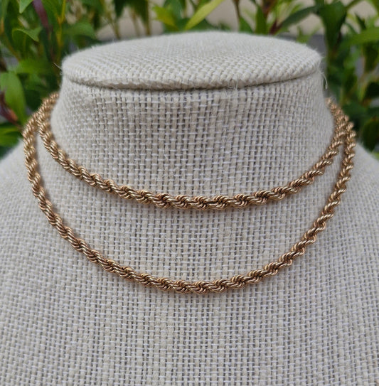 VAL $7,205 - Long 9ct Yellow Gold Necklace