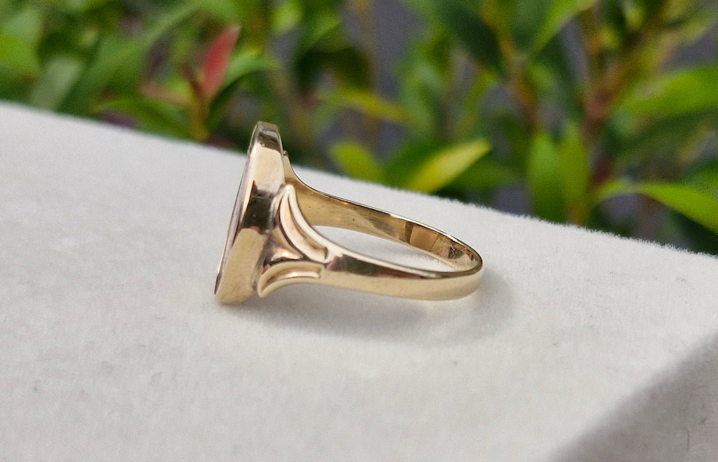 9ct Gold Rare Secret Flip Enamel Freemason Ring - Size S