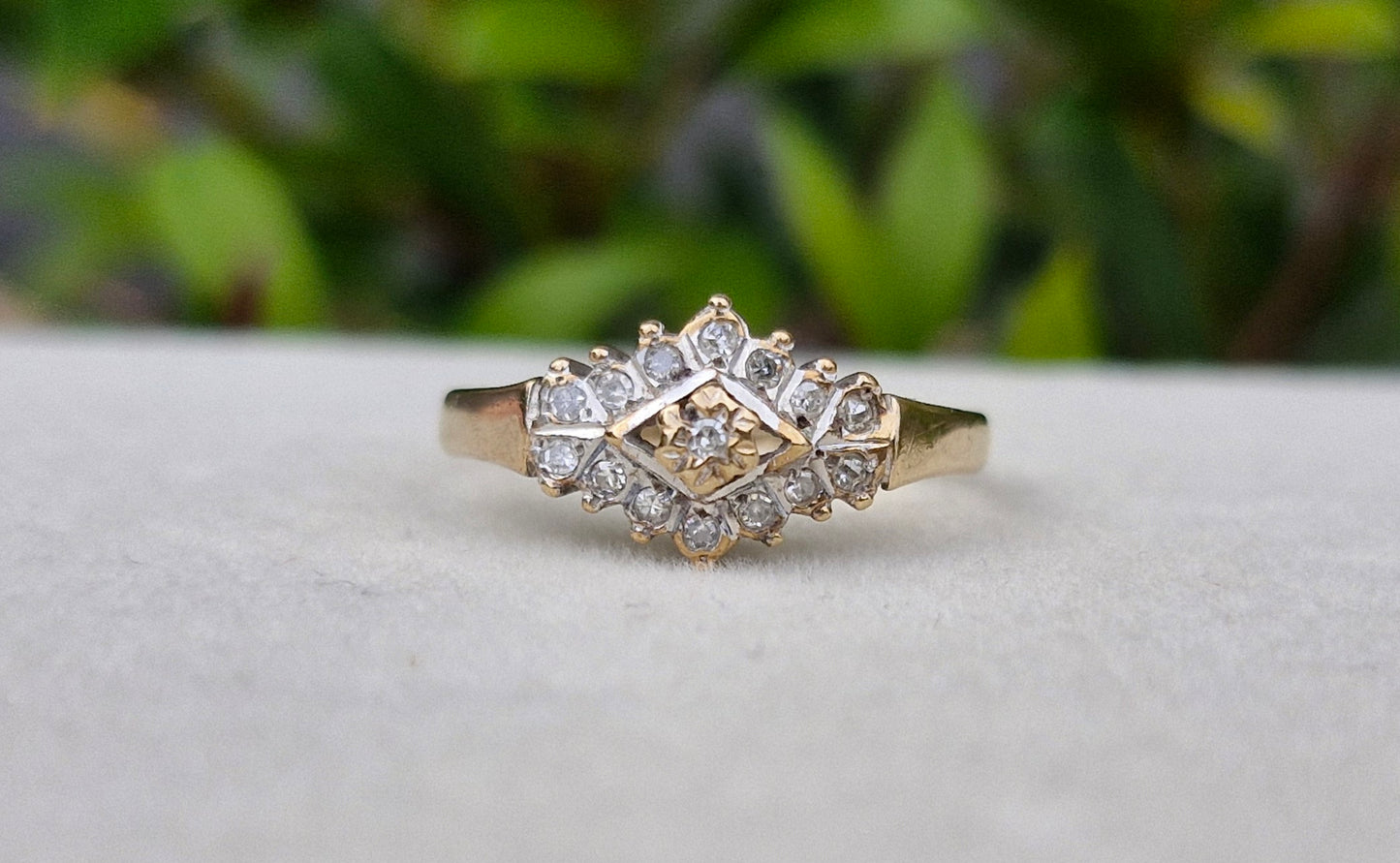 9ct Gold Diamond Ring - Size O *Scrap Price*