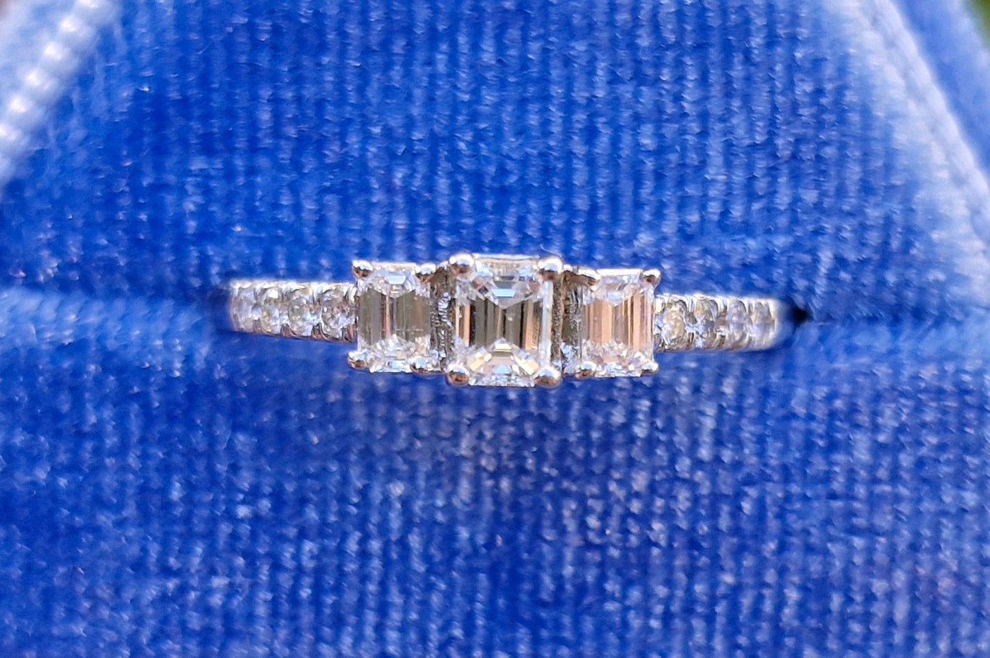 0.50ct Trilogy Diamond Ring in 10ct White Gold - Size P