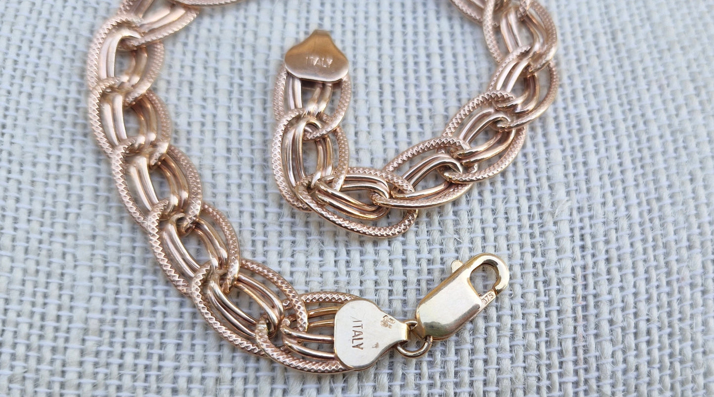 9ct Rose Gold Fancy Link Bracelet