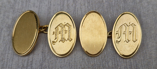 18ct Yellow Gold Cufflinks - 14.72g *Scrap Price*