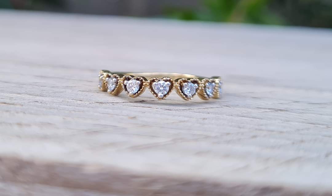 Half Hoop Eternity Ring, 9ct Gold 0.20ct Luminesce Diamonds, $799 RRP - Size K 1/2