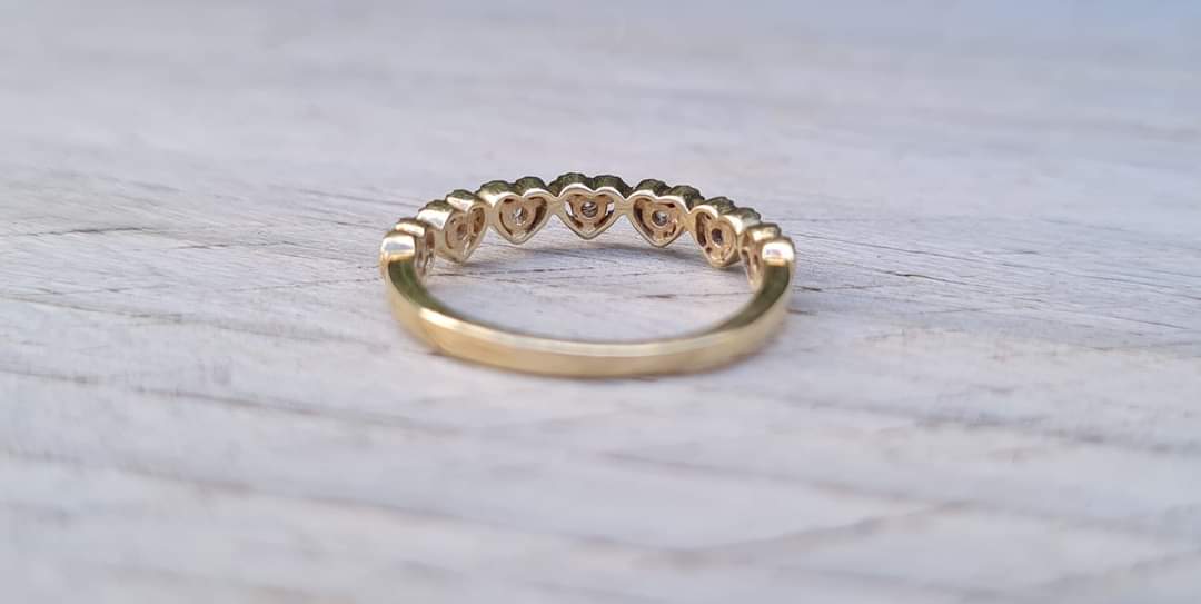 Half Hoop Eternity Ring, 9ct Gold 0.20ct Luminesce Diamonds, $799 RRP - Size K 1/2